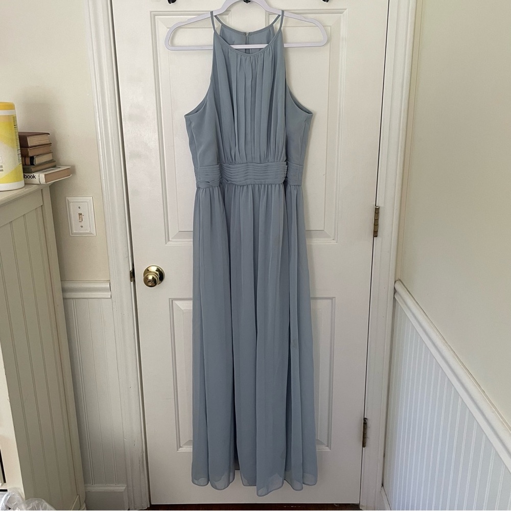 Blue Chiffon Bridesmaid Dress